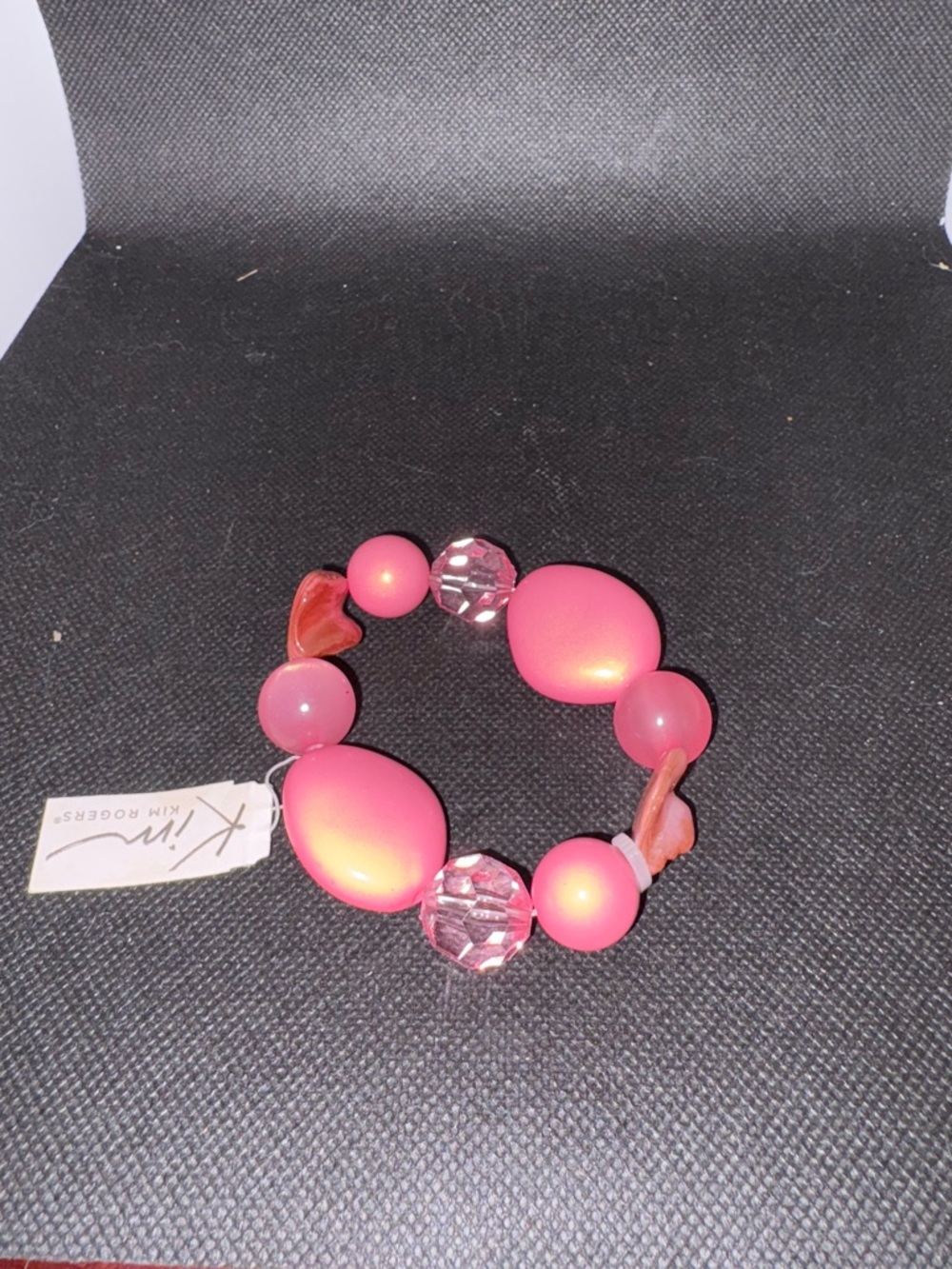 Kim Rogers Bright Pink Mixed Bead Stretch Bracelet